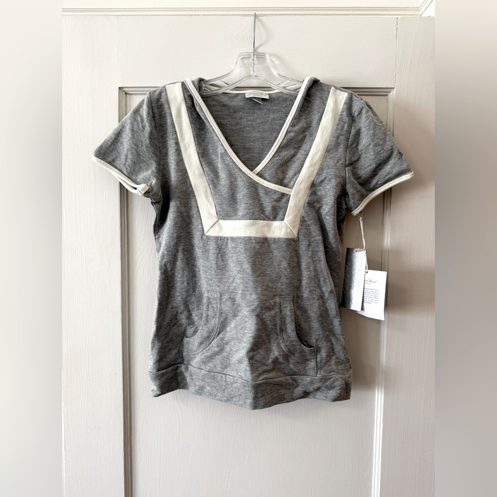 Jovovich-Hawk for Target | Gray Short Sleeve Hooded Top Size M